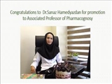 Congratulations to  Dr.Sanaz Hamedyazdan for promotion to Associated Professor....